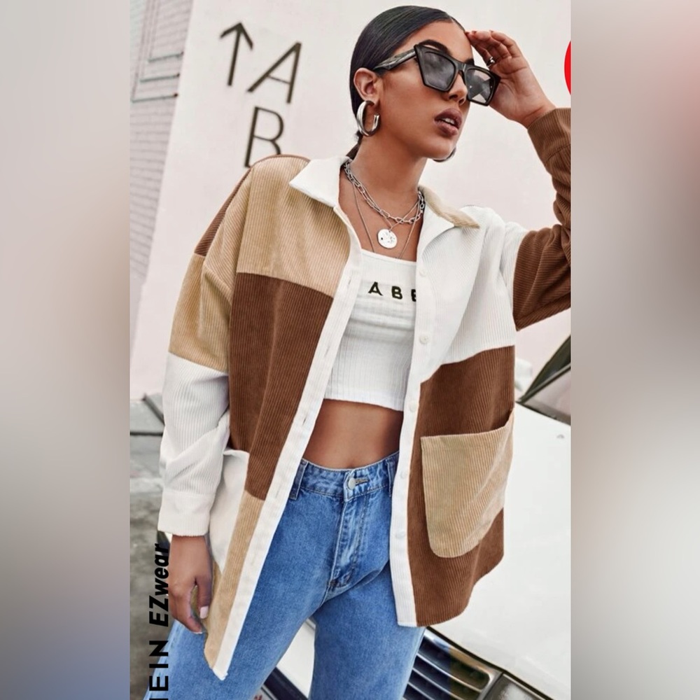 WOMENS colorblock corduroy jacket